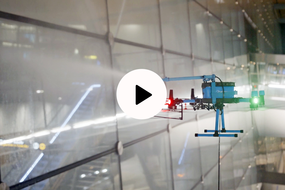 KTV Working Drone cleaning airport