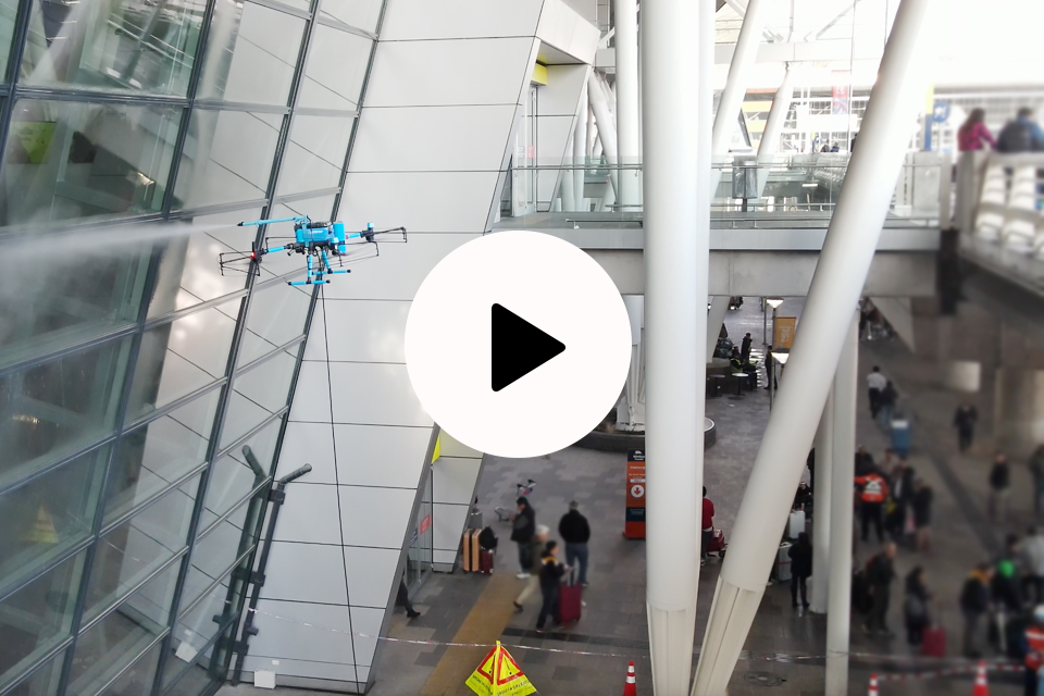 drone cleaning airport. Photo